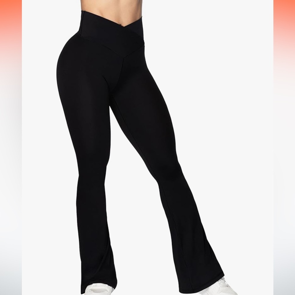 Y2K Crossover Flare Leggings | Tummy Control Yoga Pants